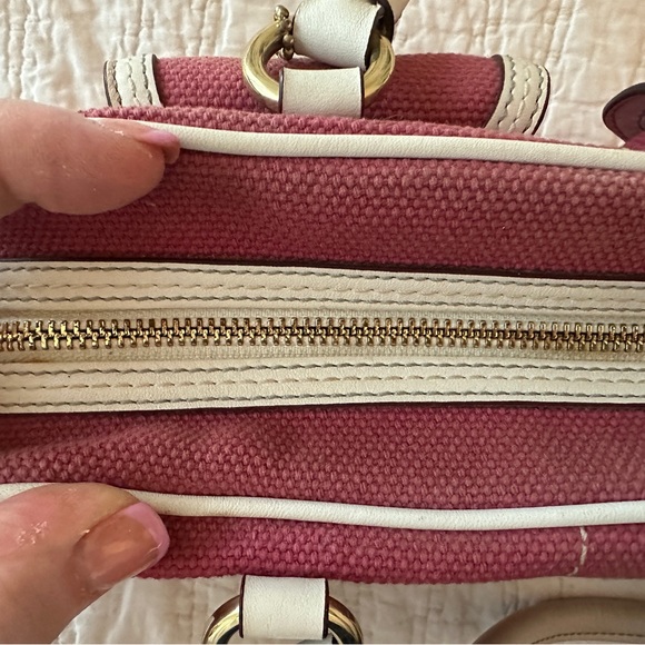 Vintage Coach Gallery Pocket Satchel Bag - Pink & White - Picture 16 of 16